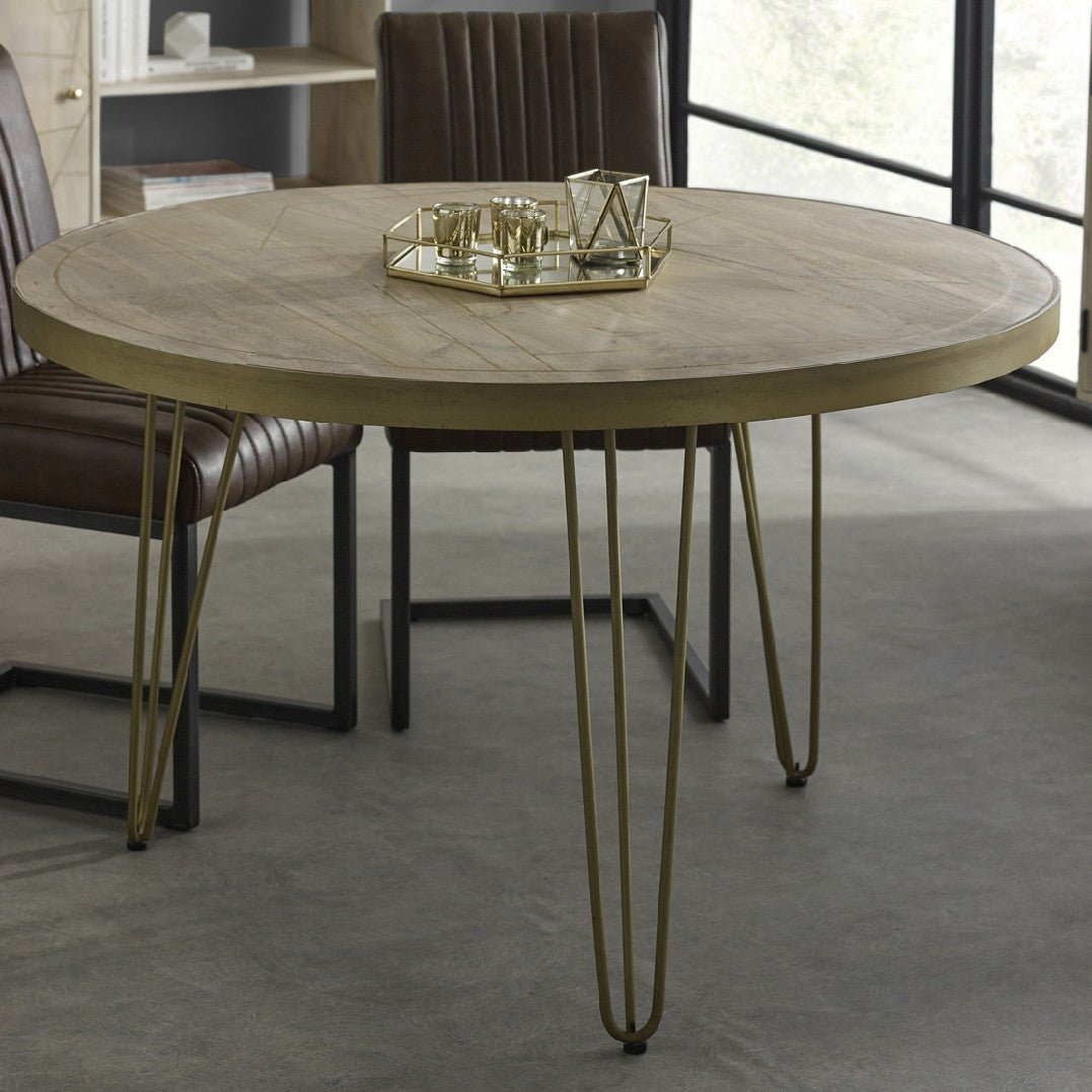 Reclaimed Wood Round Dining Table - Indian Hub