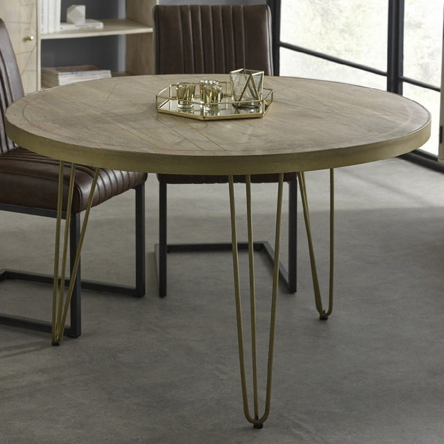 Reclaimed Wood Round Dining Table - Indian Hub