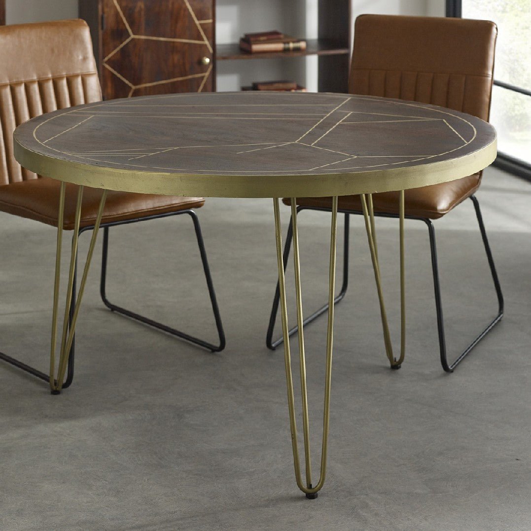Reclaimed Wood Round Dining Table - Indian Hub