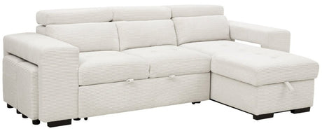 Reilly Jumbo Cord Sofa with Ottoman Chaise and Pull - Out Bed - TGC