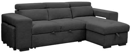 Reilly Jumbo Cord Sofa with Ottoman Chaise and Pull - Out Bed - TGC