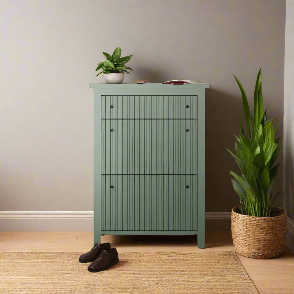 Garrucha Sage Green 2 Door 1 Drawer Shoe Cabinet