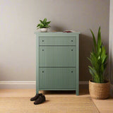 Garrucha Sage Green 2 Door 1 Drawer Shoe Cabinet