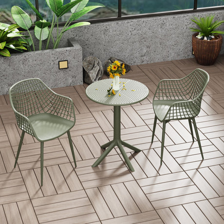 Rimini Lattice 3 Piece Garden Bistro Set Table and Chairs - Core Products