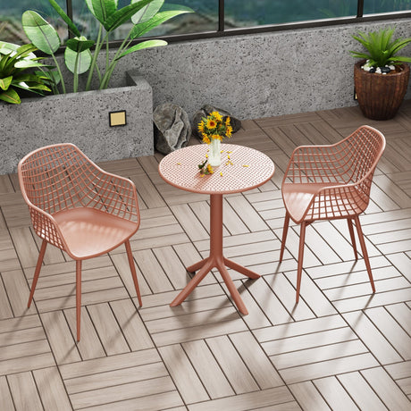 Rimini Lattice 3 Piece Garden Bistro Set Table and Chairs - Core Products
