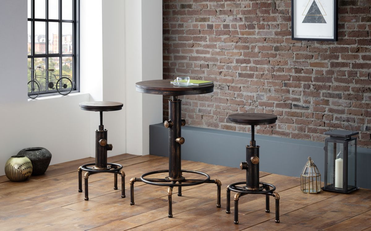 Rockport Pipework Bar Table - Julian Bowen