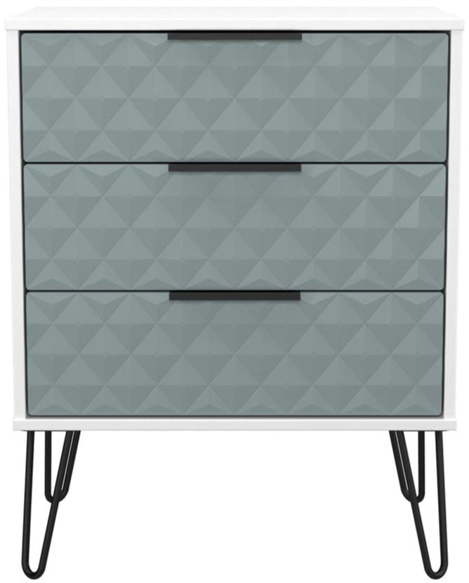 Harlequin 3 Drawer Midi Chest with Black Hairpin Legs