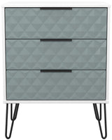Harlequin 3 Drawer Midi Chest with Black Hairpin Legs
