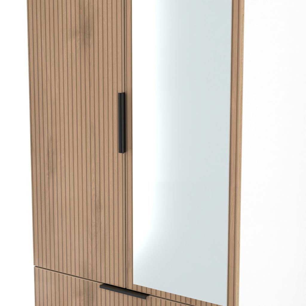 Java Mirrored 2 Drawer 2 Door Double Wardrobe