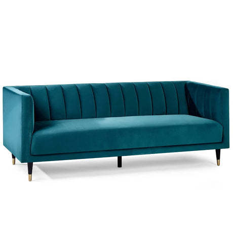 Salma Scalloped Back Velvet 3 Seater Sofa - Julian Bowen
