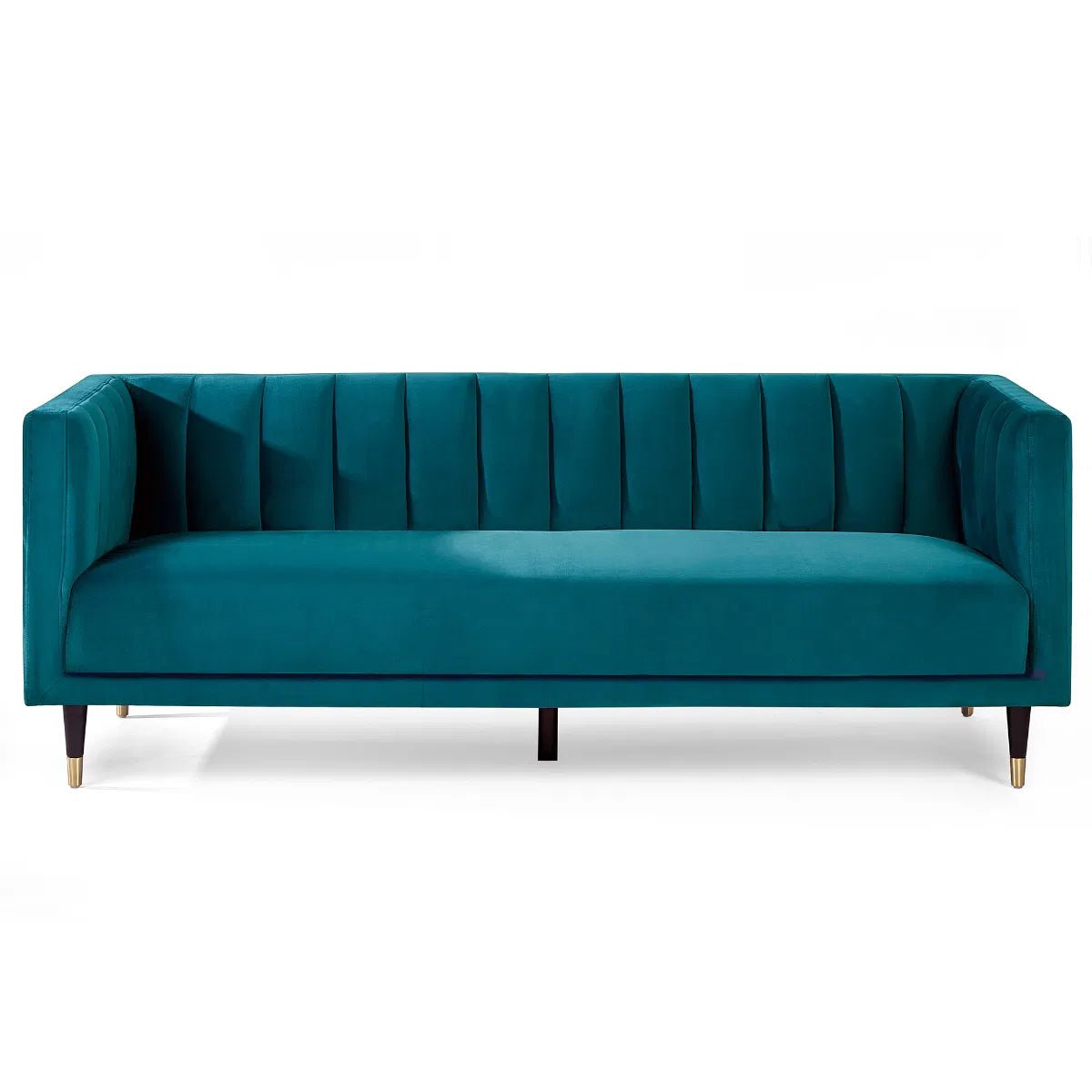 Salma Scalloped Back Velvet 3 Seater Sofa - Julian Bowen