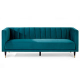 Salma Scalloped Back Velvet 3 Seater Sofa - Julian Bowen