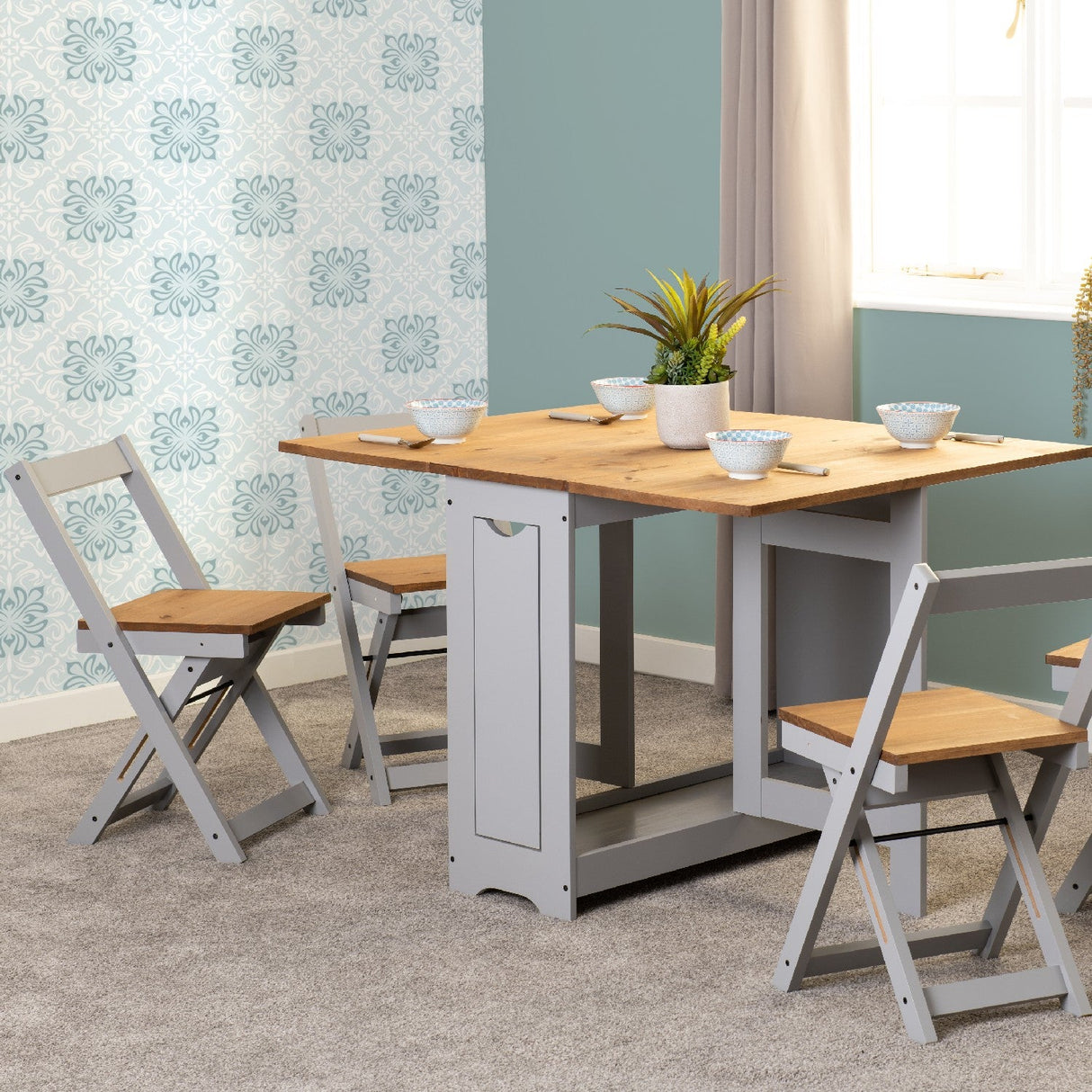Santos Butterfly Folding Space Saving Dining Set - Seconique