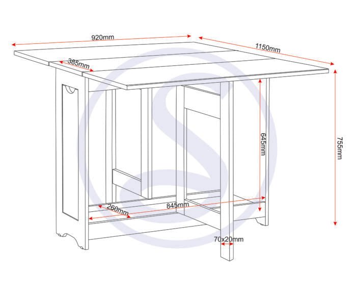 Santos Butterfly Folding Space Saving Dining Set - Seconique