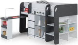 Saturn Mid Sleeper Bed Frame with Desk - Julian Bowen