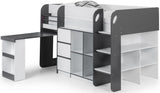 Saturn Mid Sleeper Bed Frame with Desk - Julian Bowen