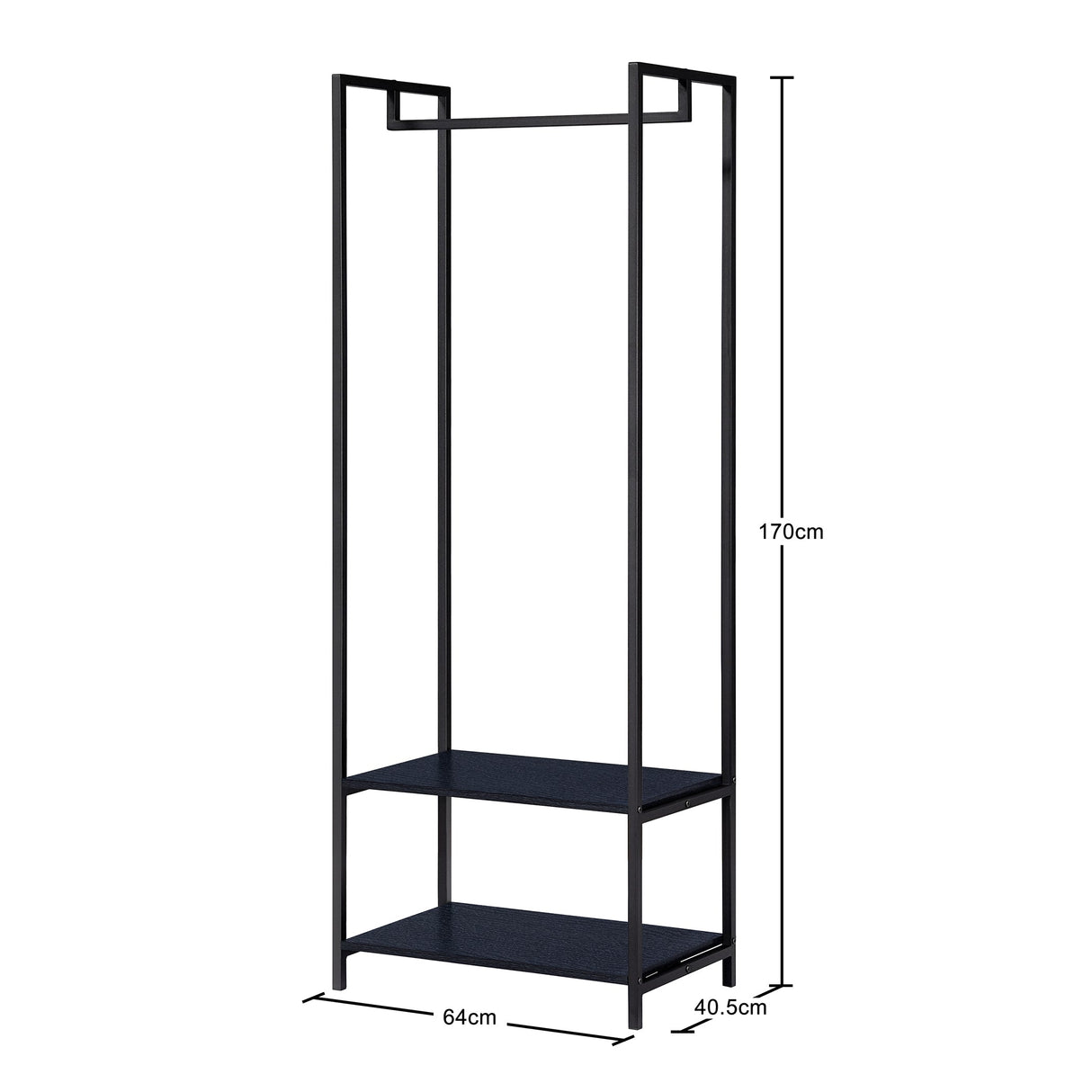 Scala Open Wardrobe with 2 Shelves - Swish Furniture