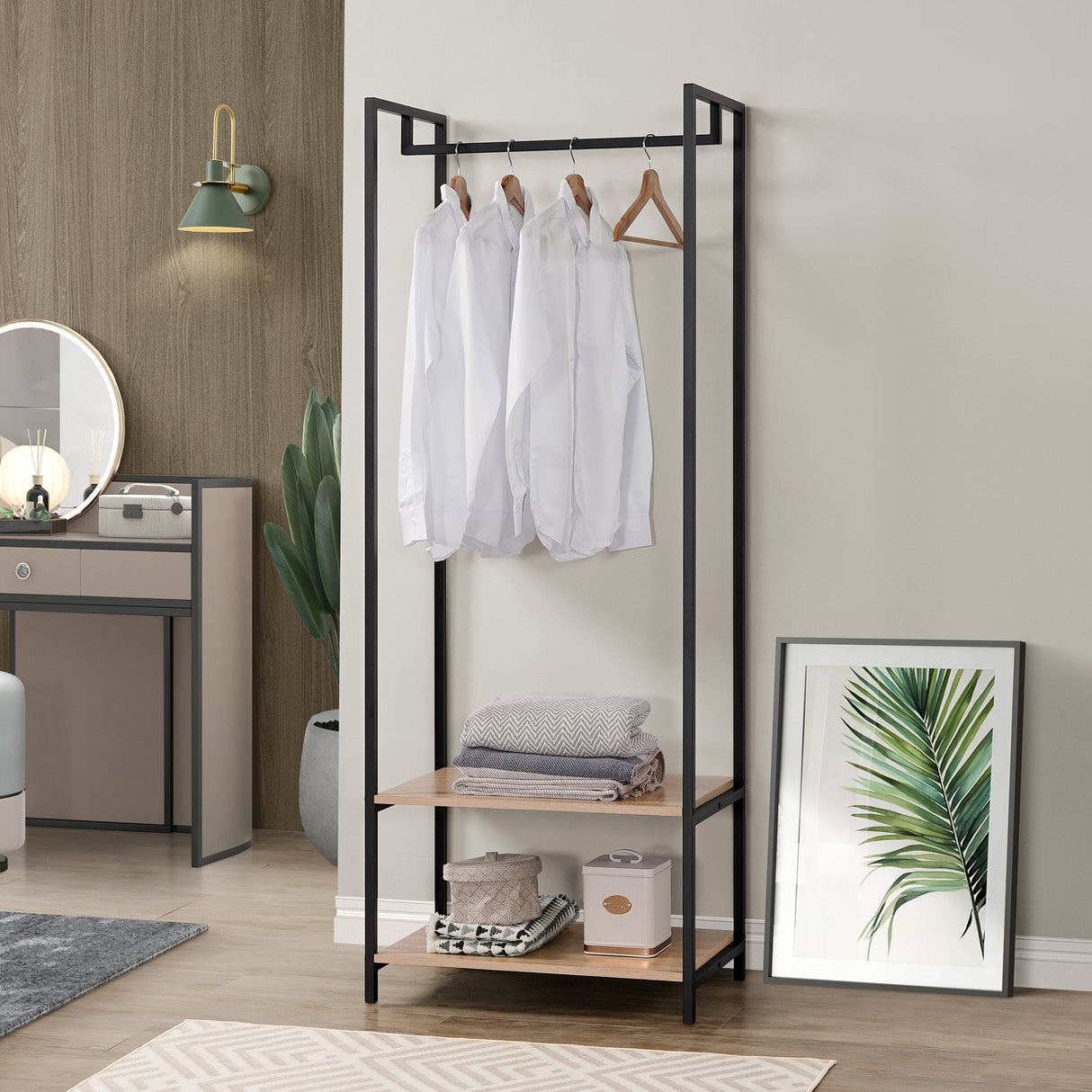 Scala Open Wardrobe with 2 Shelves - Swish Furniture