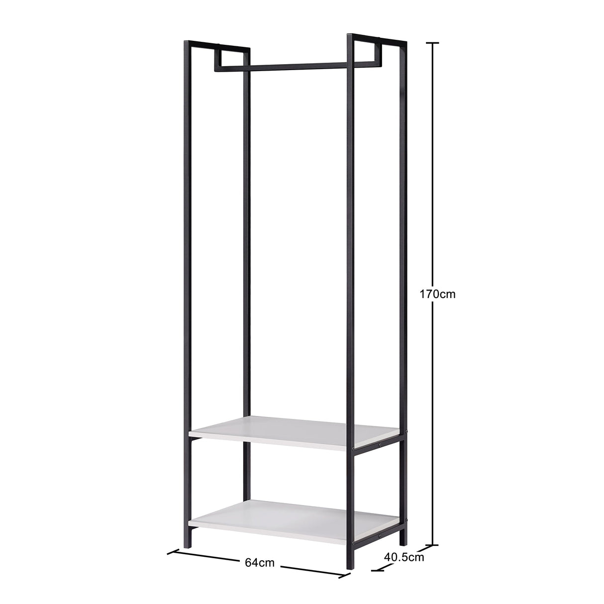 Scala Open Wardrobe with 2 Shelves - Swish Furniture