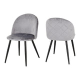 Set of 4 Marlow Velvet Dining Chairs - Seconique