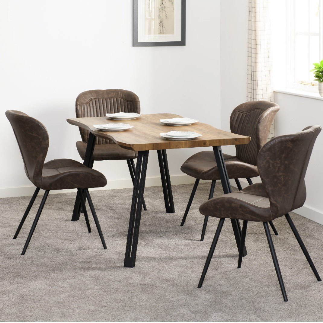 Set of 4 Quebec Faux Leather Dining Chairs - Seconique