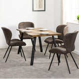 Set of 4 Quebec Faux Leather Dining Chairs - Seconique