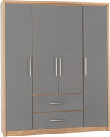 Seville 4 Door 2 Drawer Wardrobe - Seconique