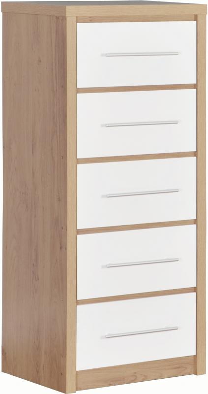 Seville 5 Drawer Narrow Chest - Seconique
