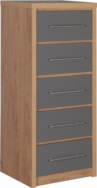 Seville 5 Drawer Narrow Chest - Seconique