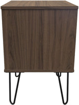 Shanghai 2 Drawer Bedside Table with Black Hairpin Legs