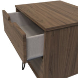 Shanghai 2 Drawer Bedside Table with Black Hairpin Legs