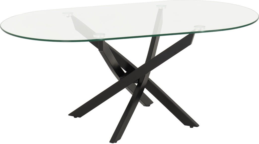 Sheldon Glass Top Oval Coffee Table - Seconique