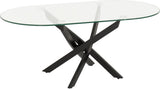 Sheldon Glass Top Oval Coffee Table - Seconique