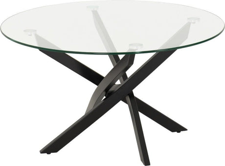 Sheldon Glass Top Round Coffee Table - Seconique