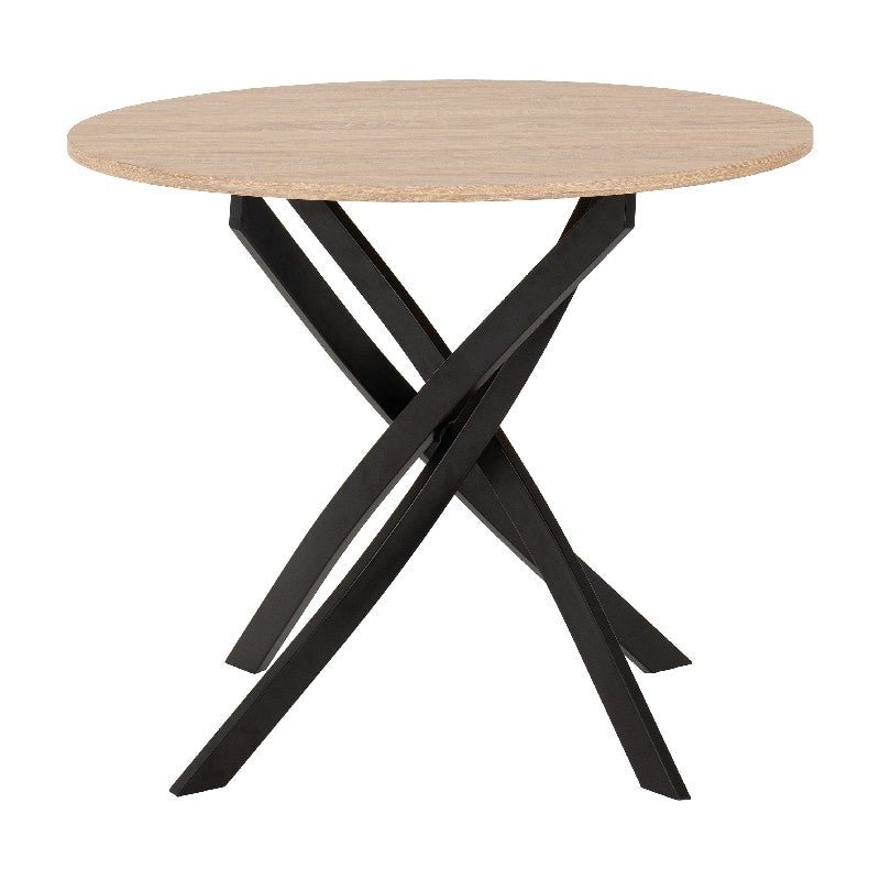 Sheldon Round Wooden Dining Set with 4 Boucle Chairs - Seconique
