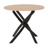 Sheldon Round Wooden Dining Set with 4 Boucle Chairs - Seconique