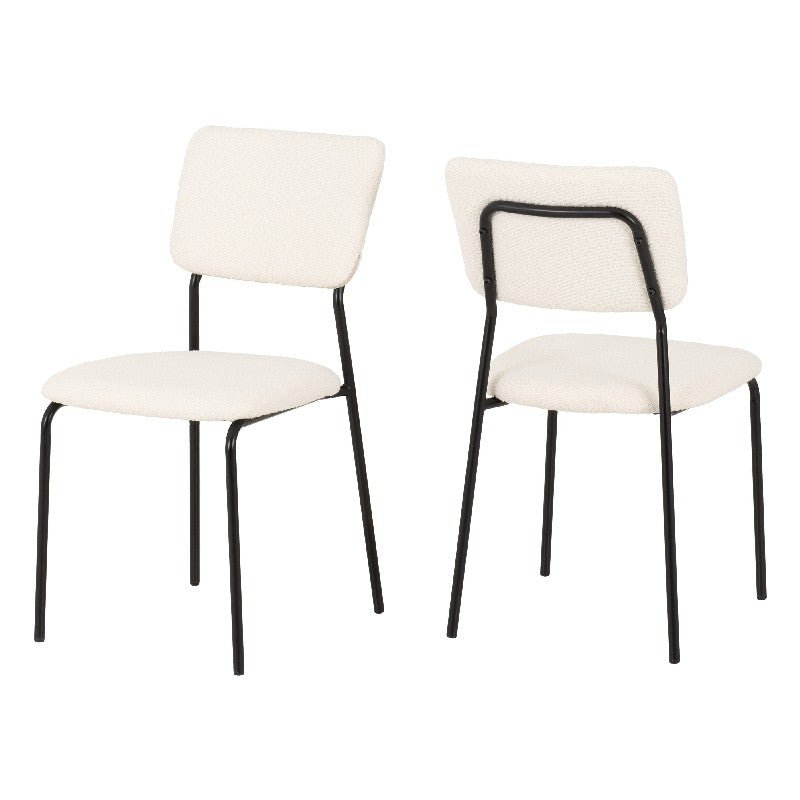 Sheldon Round Wooden Dining Set with 4 Boucle Chairs - Seconique