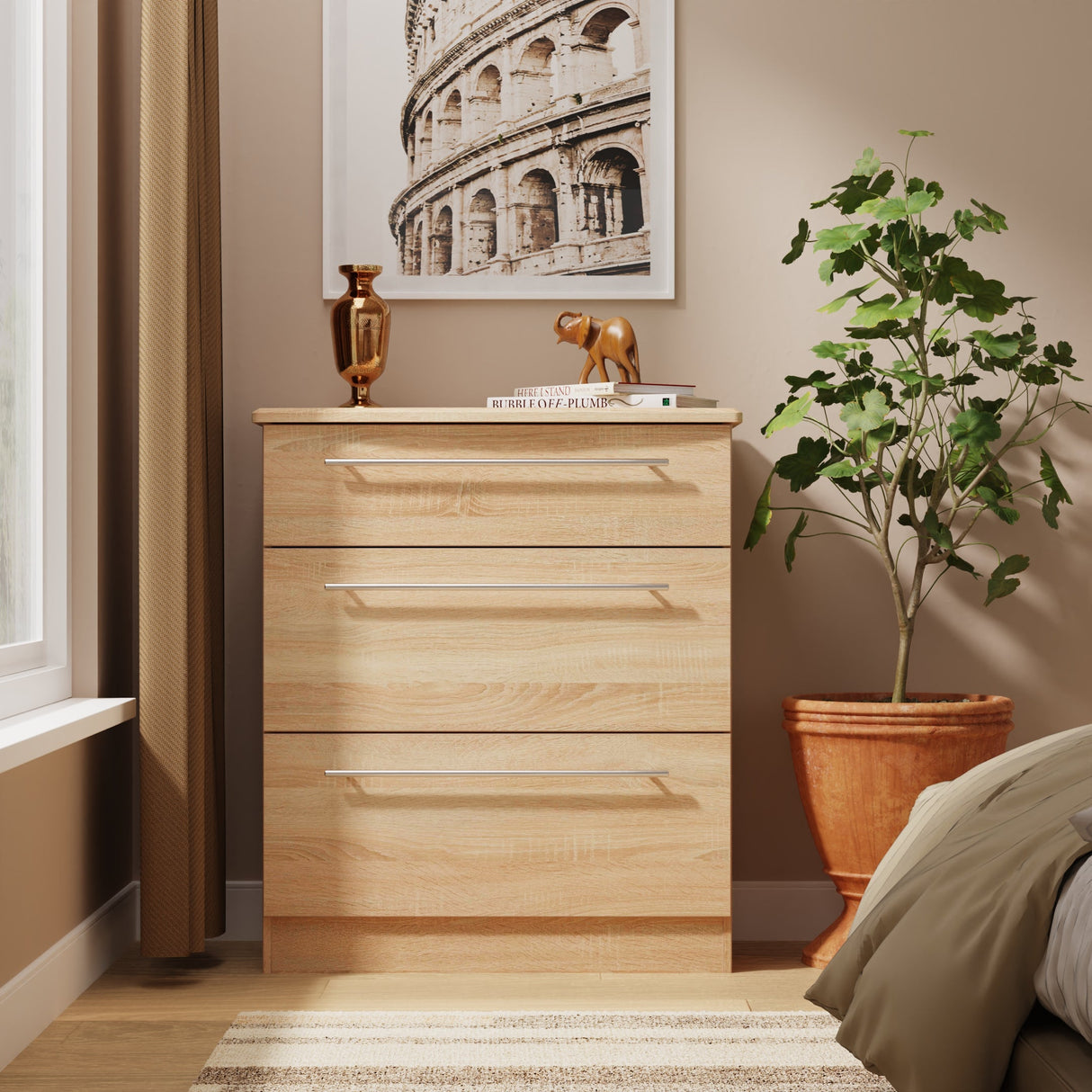 Sherwood 3 Drawer Deep Chest - Welcome Furniture