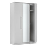 Sherwood Grey Matt 3 Door Mirrored Wardrobe - Welcome Furniture
