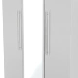 Sherwood Grey Matt 3 Door Mirrored Wardrobe - Welcome Furniture