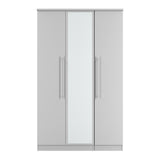 Sherwood Grey Matt 3 Door Mirrored Wardrobe - Welcome Furniture