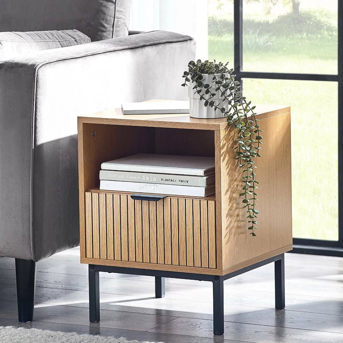 Sia 1 Drawer Side Table - Julian Bowen