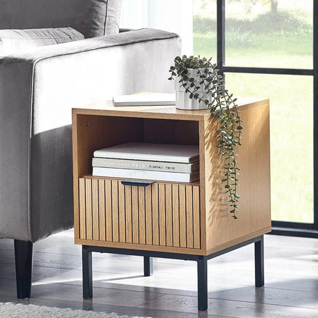 Sia 1 Drawer Side Table - Julian Bowen