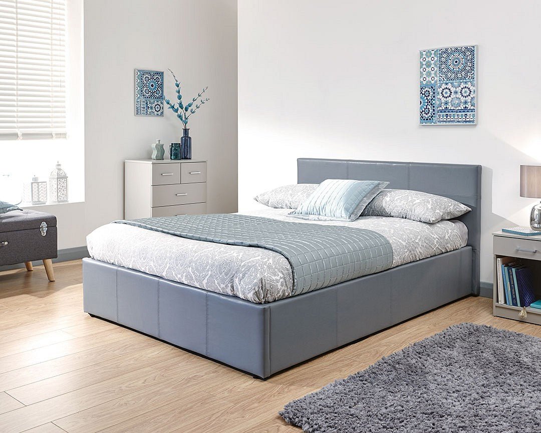 Side Lift Ottoman Bed Faux Leather - GFW