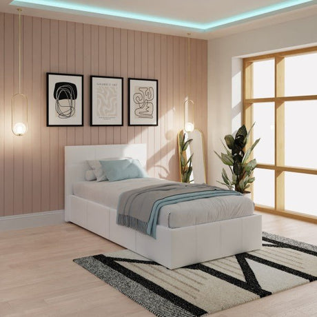 Side Lift Ottoman Bed Faux Leather - GFW