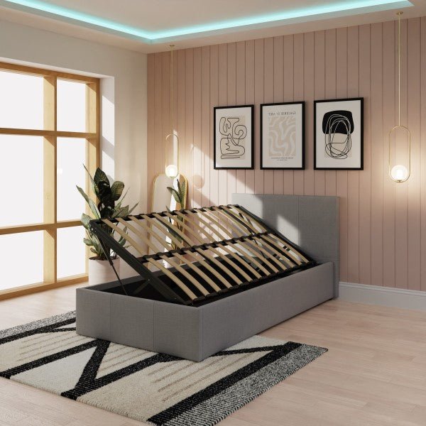 Side Lift Ottoman Fabric Bed Frame - GFW