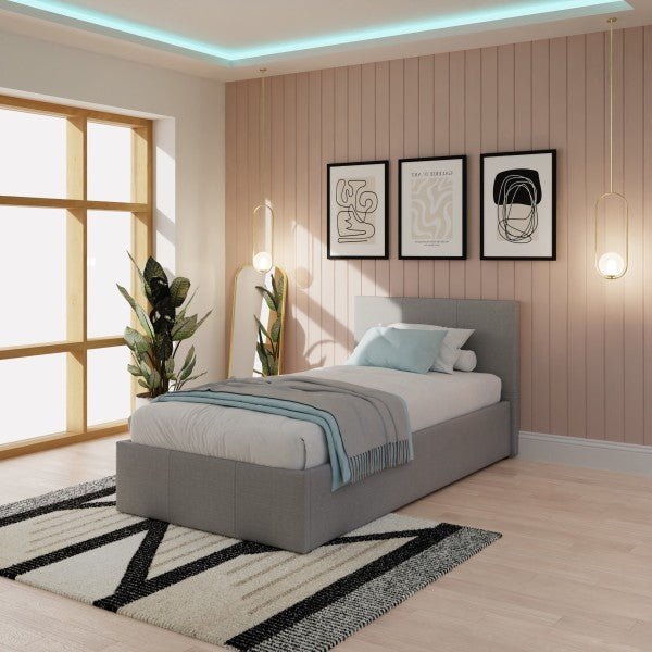 Side Lift Ottoman Fabric Bed Frame - GFW