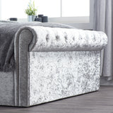 Sienna Crushed Velvet Ottoman Bed Frame (4'6'' Double) - Birlea