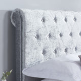 Sienna Crushed Velvet Ottoman Bed Frame (4'6'' Double) - Birlea