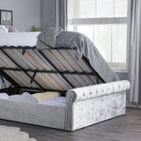 Sienna Crushed Velvet Ottoman Bed Frame (4'6'' Double) - Birlea